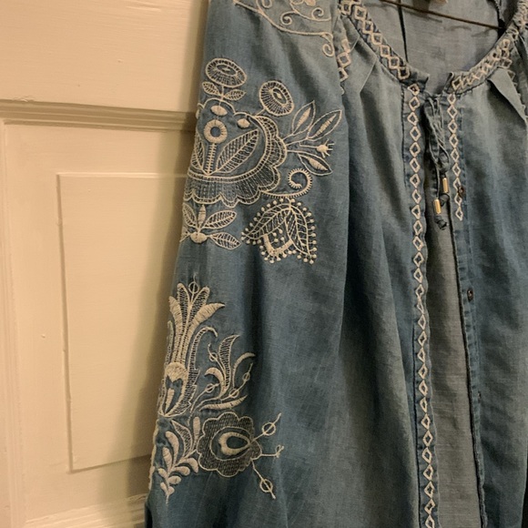 Vintage America blues embroidered denim shirt - Picture 2 of 4